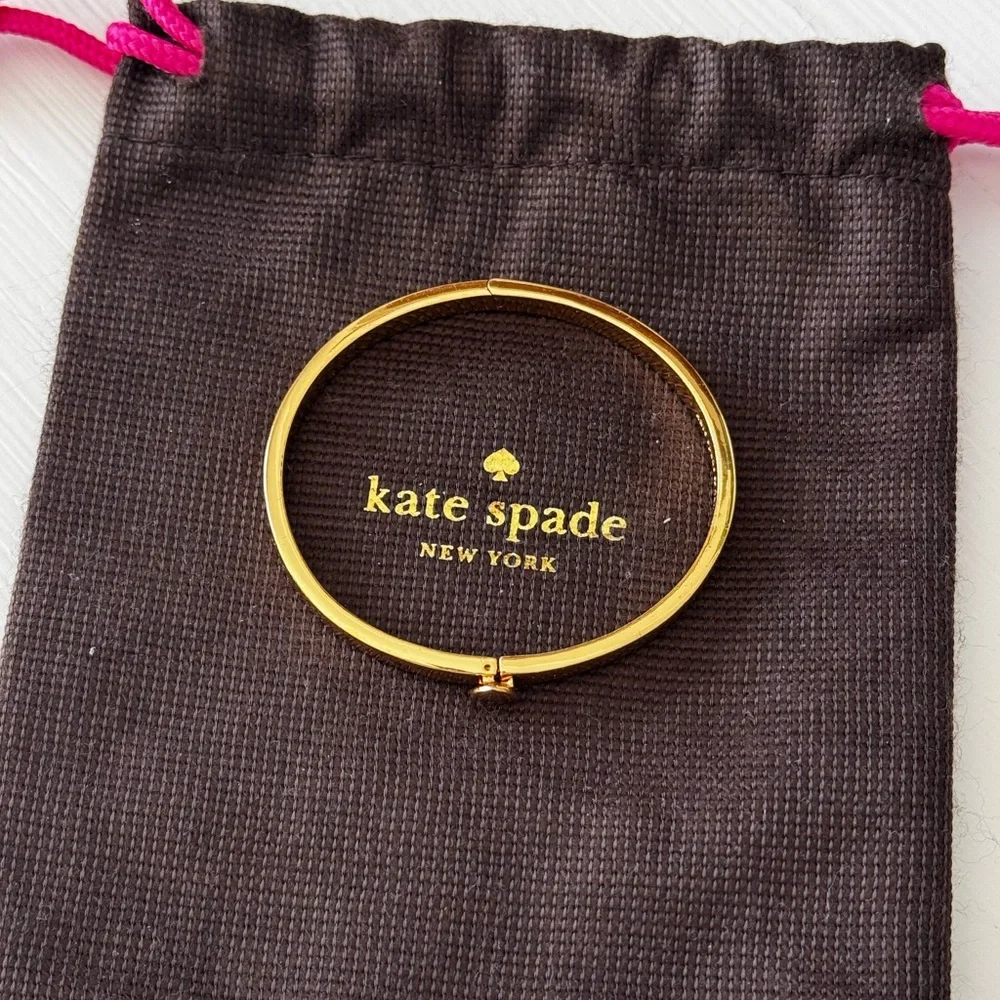 Kate Spade Gold Hinged Bangle Bracelet - Picture 2 of 6